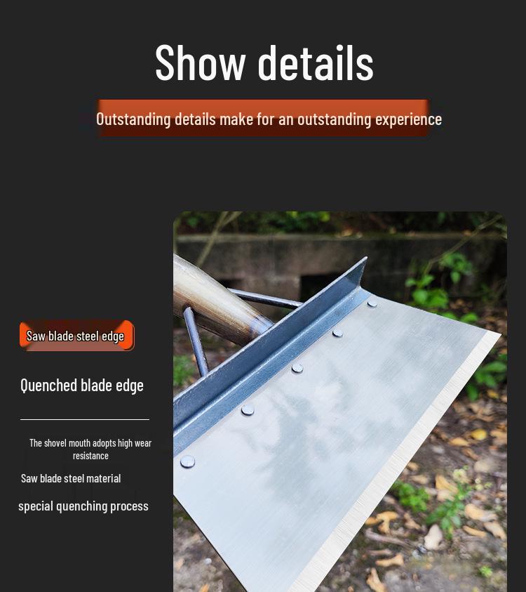 Manganese Steel Multi-Purpose Shovel: Ideal for Manure, Ice, and Snow Removal in Agriculture and Breeding.