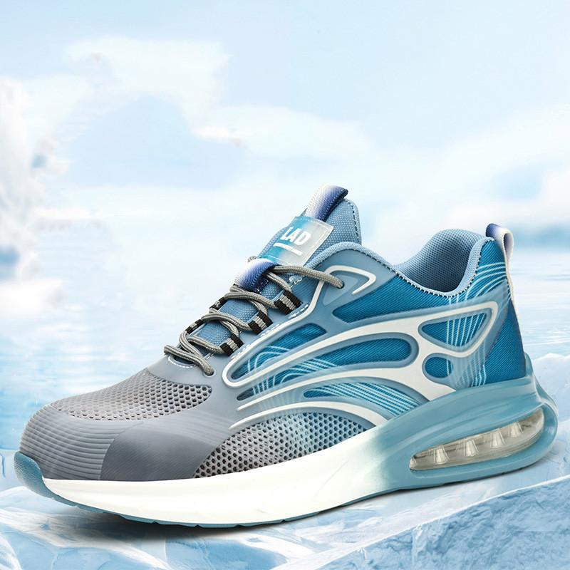 mens casual breathable plastic toe caps work safety shoes worker security boots air cushion insulated sneakers protect footwear
