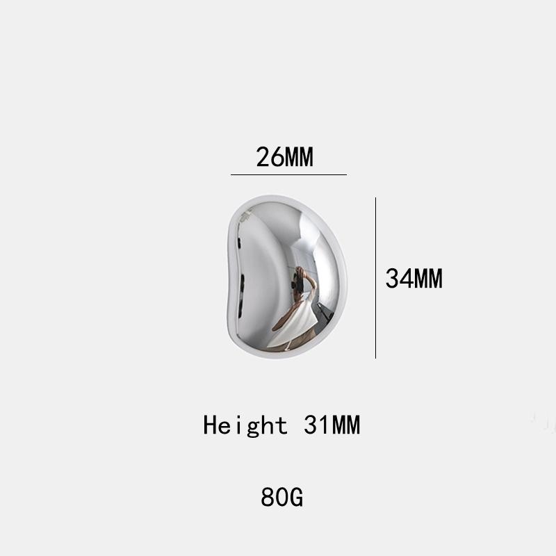Furniture Silver Shiny Wardrobe Door Pulls Solid Brass Handles Shoe Cabinet Kitchen Drawer Irregular Pebble Small Handles Knobs