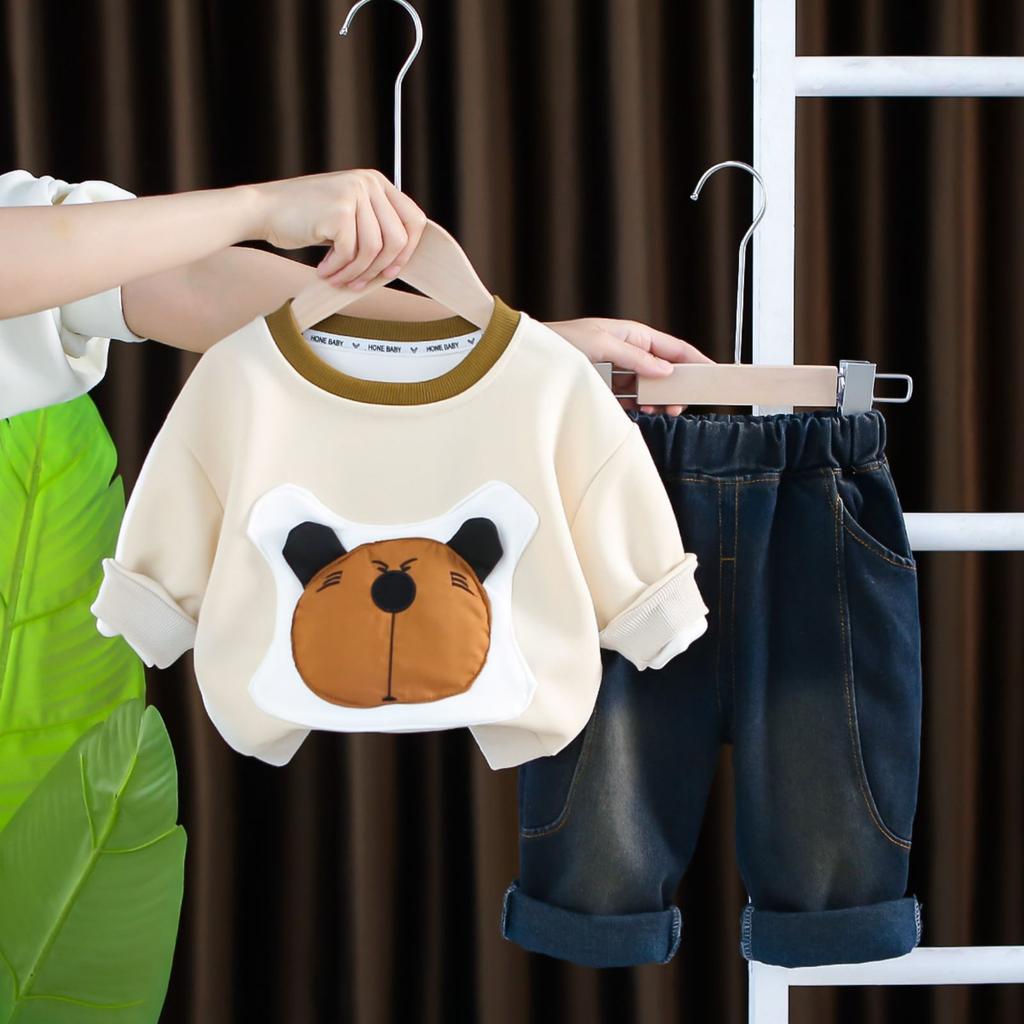 Uformelt langermet sett for barn, komfortable hverdagsantrekk