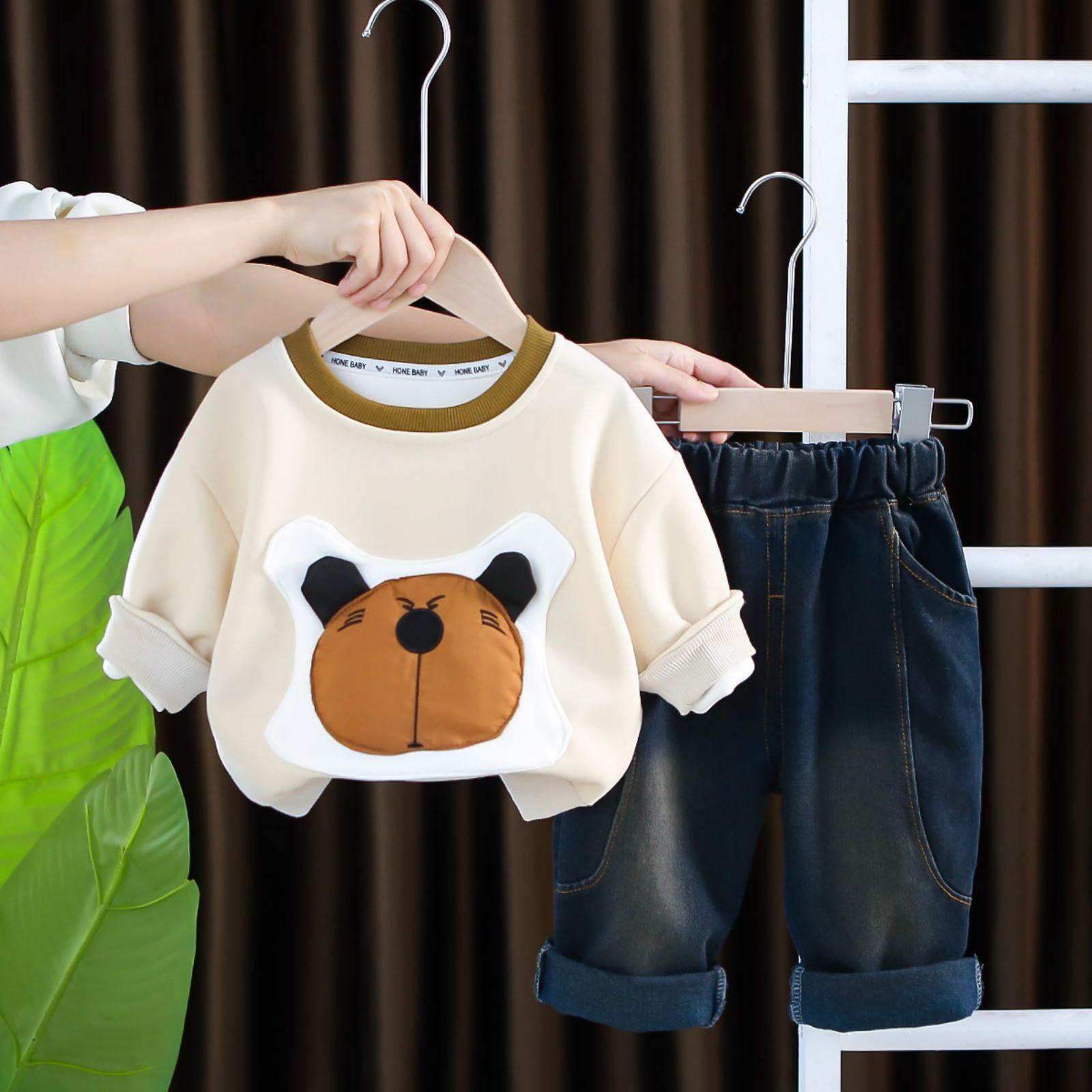 

Kids Casual Long-Sleeve Set, Comfortable Daily Wear Outfits 80 белый