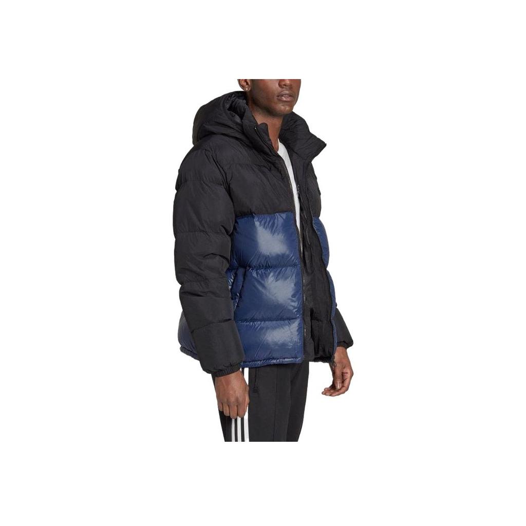 Adidas Originals Color Block Zip Up Hooded Long Sleeve Jacket Men Jackets Blue Black HL9184