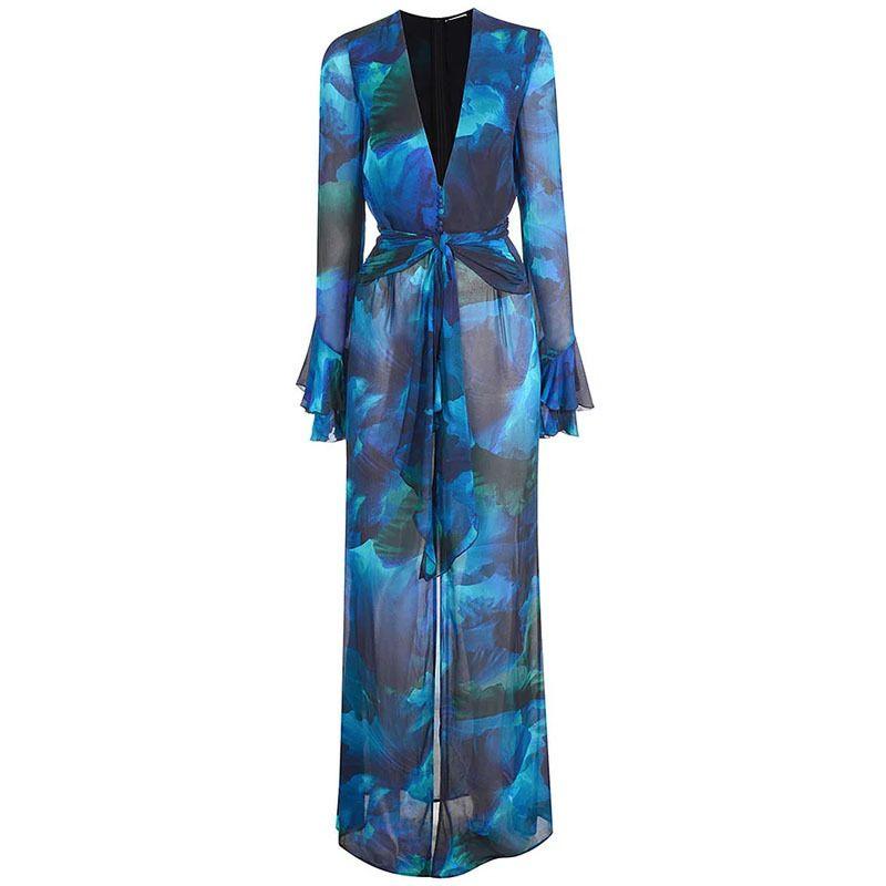 

Sexy Bikini Cover up Dress Party Robe Blue(Tip: The fabric is not elastic) S