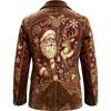 Heren Corduroy Business Casual Pakjas met Kerstprint voor Feestdagen