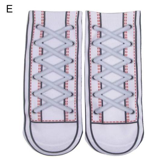 1 Pair Women Socks 3D Printed Creative Unisex Hilarious Hamburger Pattern Ankle Socks Christmas Gift