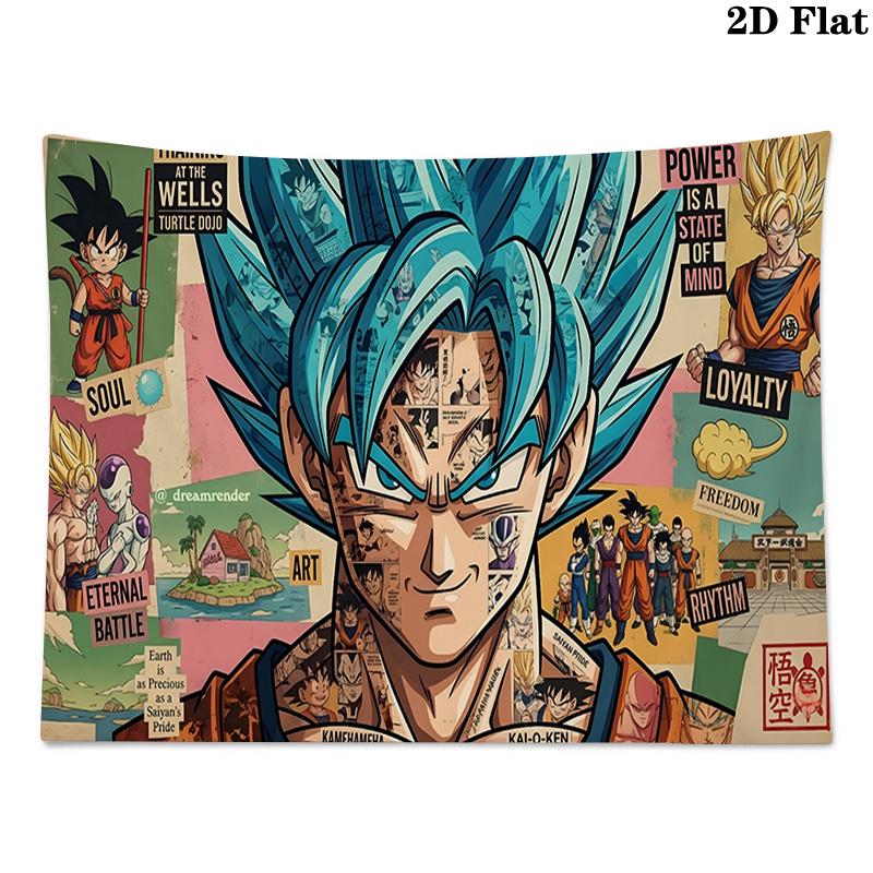 Anime Dragonball Wall Tapestry Aesthetic Wall Hanging Printed Fabric Blanket Decorative Tapestries for Bedroom Living Room Home Decor