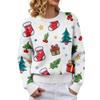Women's Christmas Print Crewneck Long Sleeve Sweater for Fall Winter Casual Wear