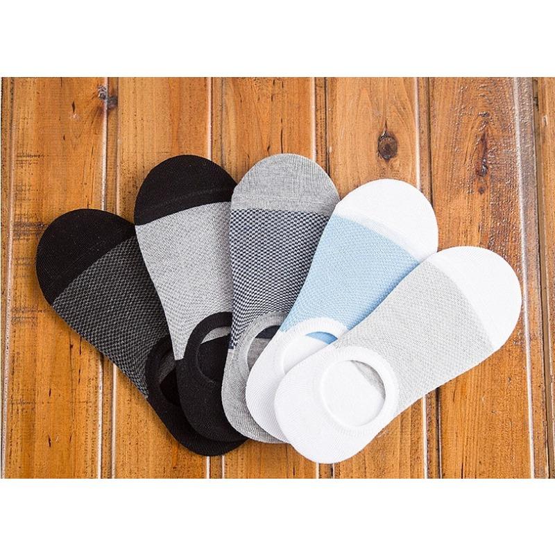 1/5 Pairs Men's Socks  Mesh Invisible Boat Socks Men's Invisible Socks