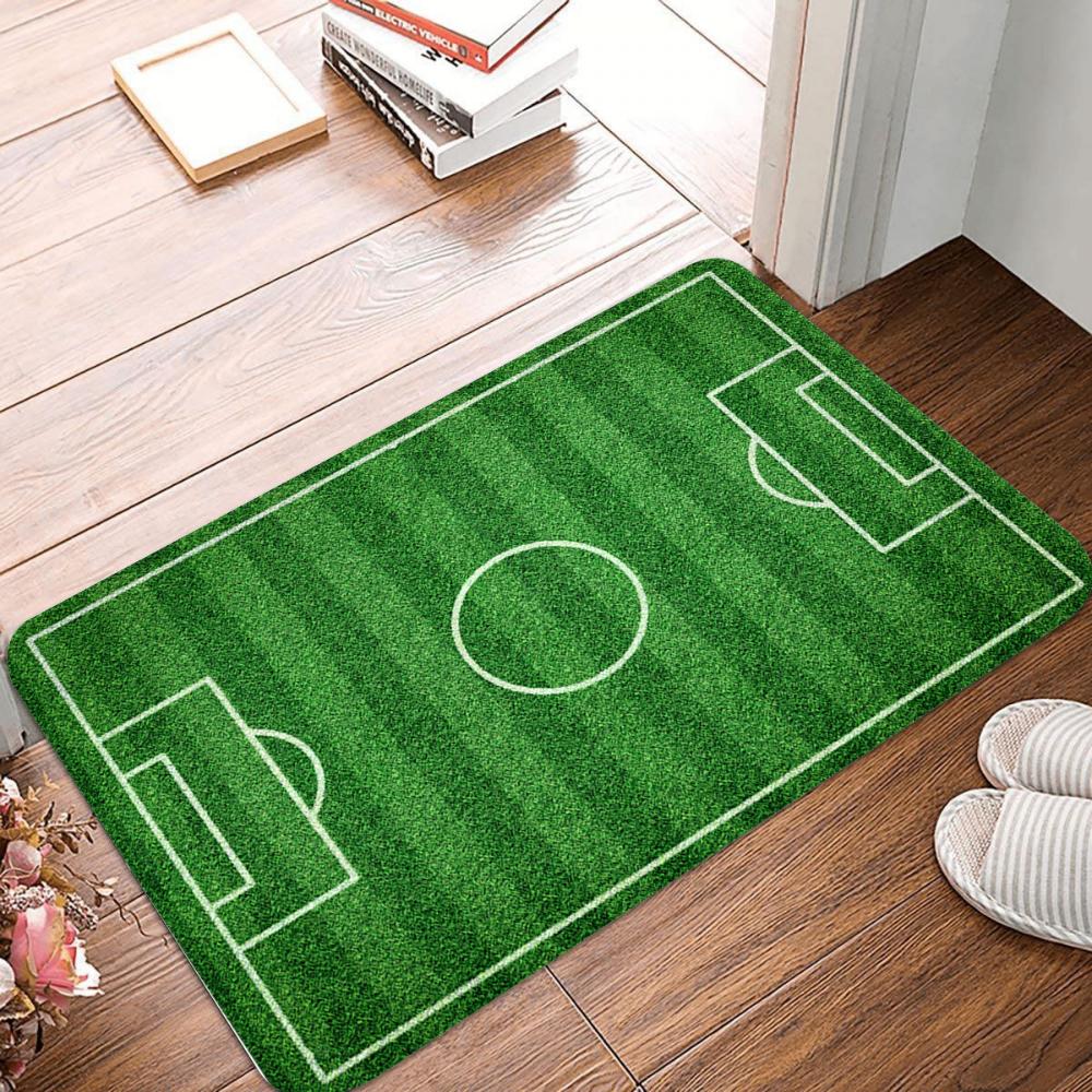 1 pièce Paillasson Motif Terrain de Tennis Football Multicolore Tapis Antidérapant Salon Chambre à Coucher Tapis de Porte d'Entrée Intérieur Extérieur Durable