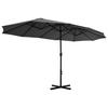 Double Sun Umbrella with Aluminum Pole 460 X 270 Cm Anthracite