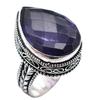 Amethyst Natural Gemstone Antique Silver Plated Ring US Size-8.25 A 502