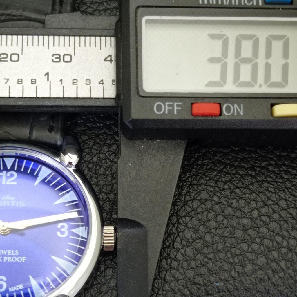 HAND-WINDING SWISS MENS VINTAGE REFURBISHED BLUE COLOR DIAL WATCH A700841-5 R205a-a700841