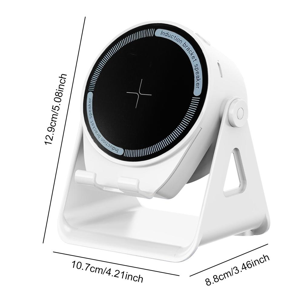 3 In 1 Induction Speaker Anti-Slip Foldable Wireless Speaker Rechargeable Tablet Stand BT Speaker for Universal Mobile Phone