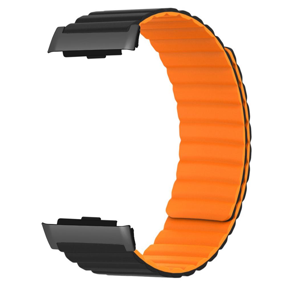 

For Huawei Watch D Magnetic Adjustable Silicone+Metal Watch Strap Replacement Black