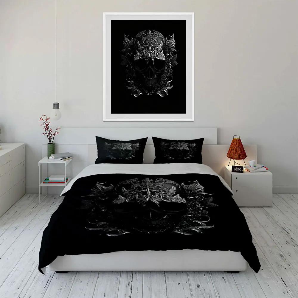 "Skull Floral Art Decor Set" Soft Comfortable Duvet Cover Bedding Set Included 1*Duvet Cover & 2*Pillowcases gift