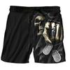 Men's Summer Quick-drying Beach Shorts 3D Printed Skull Print Breathable Surf Pants Loose Holiday Seaside Casual Pants
