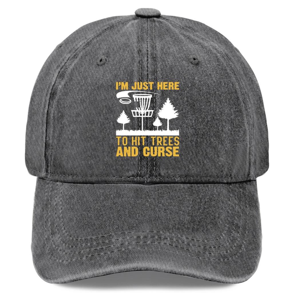 Disc Golf Funny Graphic Baseball Cap Vintage Washed Polyester Adjustable Dad Hat for Casual Outdoor Sports