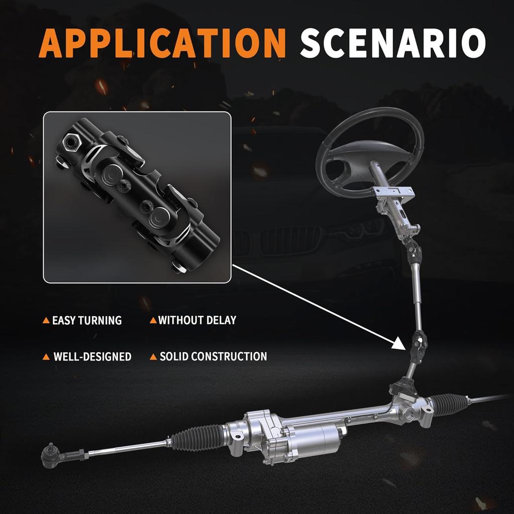 3/4" DD X 3/4" DD Double U-Joint Black Steering Shaft Universal Joint 127Mm Length 35° Degree