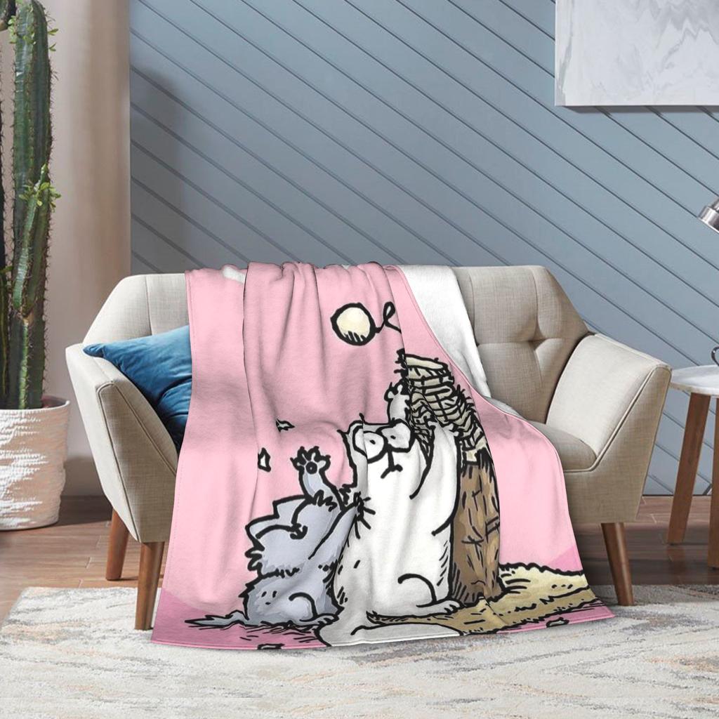Simons Cartoon Cat Print Blanket For Men Women Warm Cozy Fluffy  Throw Blankets for Living Room 50x60 Inches Multiple Sizes
