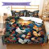 Vintage Chicken Art Pattern Bedding Quilt Set Quilt Cover Pillowcase Home Decoration Gift (1 * duvet cover + 2 * pillowcase, without core)