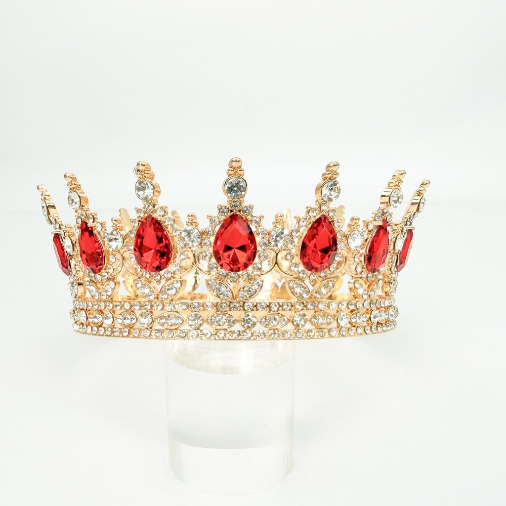 Full Circle Crown Tiara Colorful Baroque Retro Full Diamond Jewelry Wedding Accessories Crown Bridal Crown