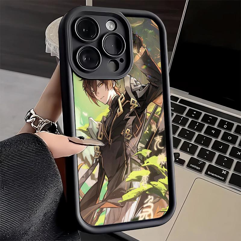 Phone Case for iPhone 17 Air 16E 15 16 Pro Max Genshin Impact Zhongli Cover 14 Plus 13 12 Mini Soft Shell Silicone Fundas
