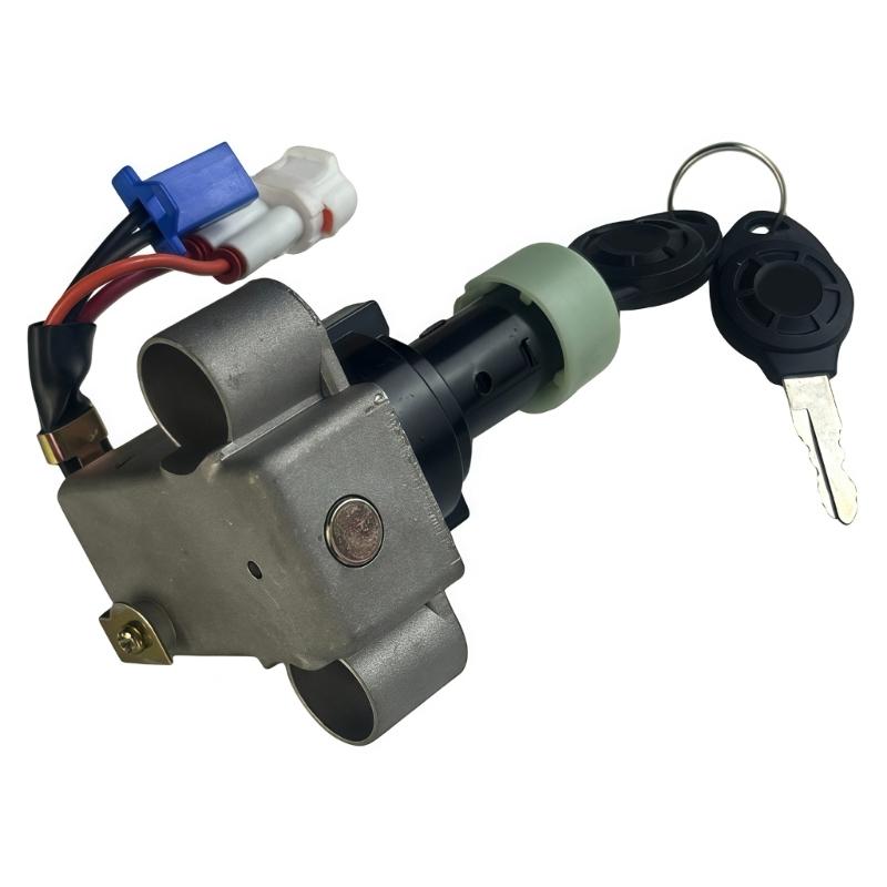 Motorcycle Scooter ATV Ignition Switches Assembly with 2 Keys and Wire Harness, Metal Mounting Body for Daily Repair