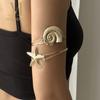 New Bohemian Style Open Arm Ring Starfish Gold Color Arm Bracelet Simple Adjustable Cuff Bracelet Jewelry Gift