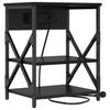 Nightstand with Shelf 2 Pcs Black Oak Effect 41 X 31 X 51 Cm