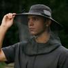 Solar Fan Cap Wide Brim Built-in Dual Solar Fans USB Charging Cooling Fishing Hat Breathable Mesh Cover Sun Protection