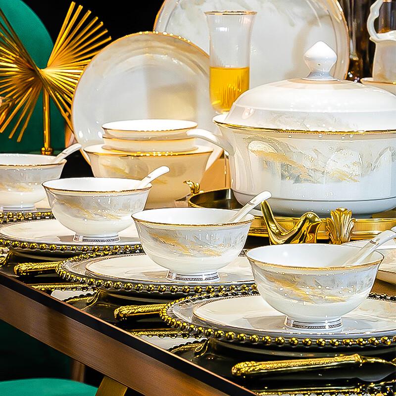 Luowei Jingdezhen 'Great Rivers and Mountains' Ceramic Tableware Set