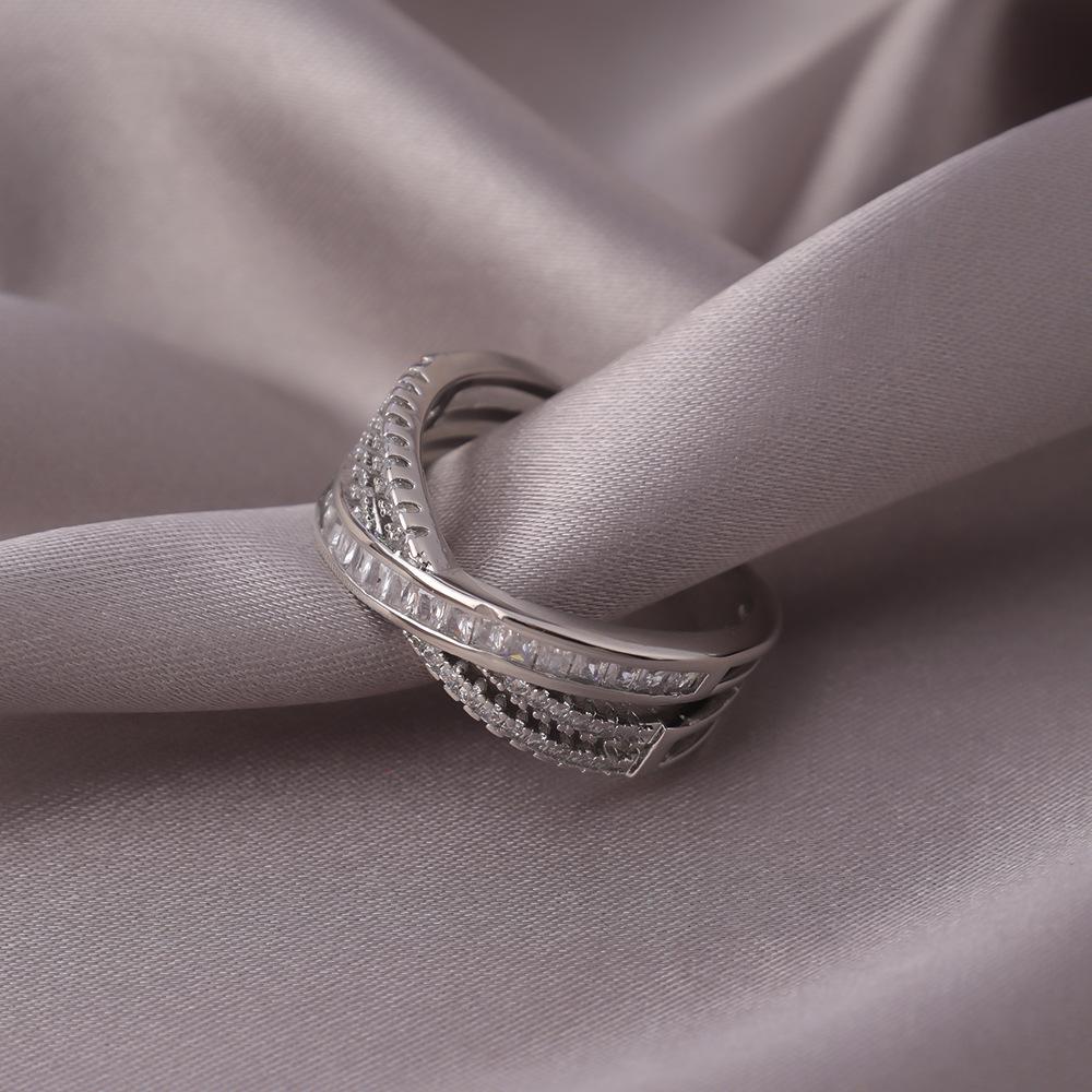 Copper Zircon Adjustable Engagement Rings For Women Wedding Elegant Jewelry Ladies Accessories Gifts R13412