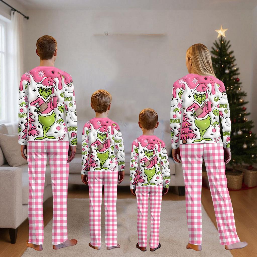 Christmas Prints Family Matching Long Sleeve Tops+Pants Set Family Matching Sets
