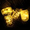 Frosted Fairy Jar Solar String Lights - Mason Lid Patio Decor
