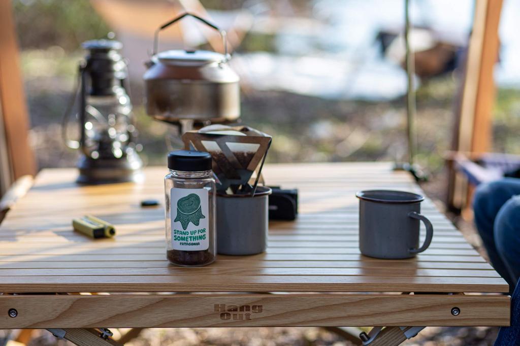 Hang Out Camp Wood Roll Table Low Style Apero Wood Table Brown APR-H400BR