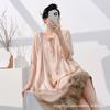 1011 Mu Zhensi's new cotton and silk summer dress loose round neck dress printed skirt nightdress vacation style