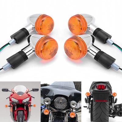 4 Stücke Licht Motorrad Bernstein Chrom Bullet Hinten Blinker Blinker Anzeige
