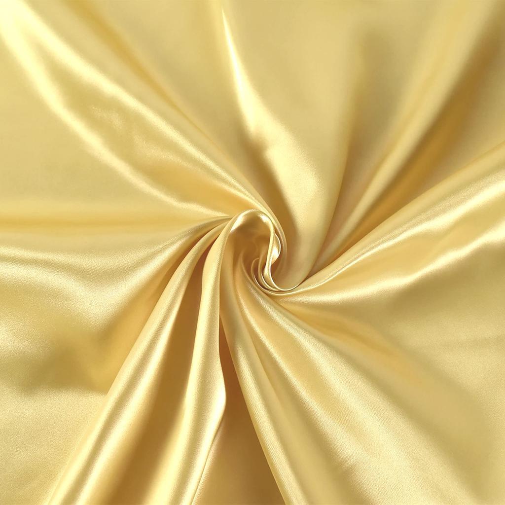 Solid Satin Soft Polyester 122cm Wide x 5m Light for Crafts and Handmade Supplies Fabric, Satin, 100% Polyester, Approx. Cut, Col. 17, Yellow, OKS310,