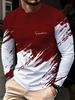 Trendy Long-sleeve T-shirt with "Freedom" Print, Stylish Splash Design for Casual Daily Wear.