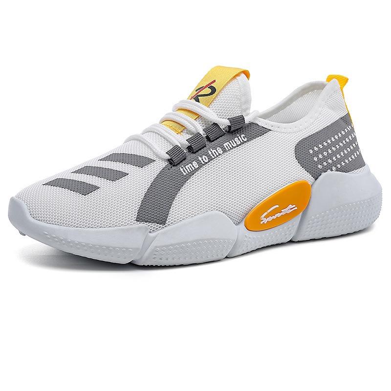 Men's New Arrival Fly-Knit Mesh Casual Running Sneakers – Breathable Lightweight Lace-Up Cloth Shoes, Trendy Comfortable Athletic Footwear for Daily