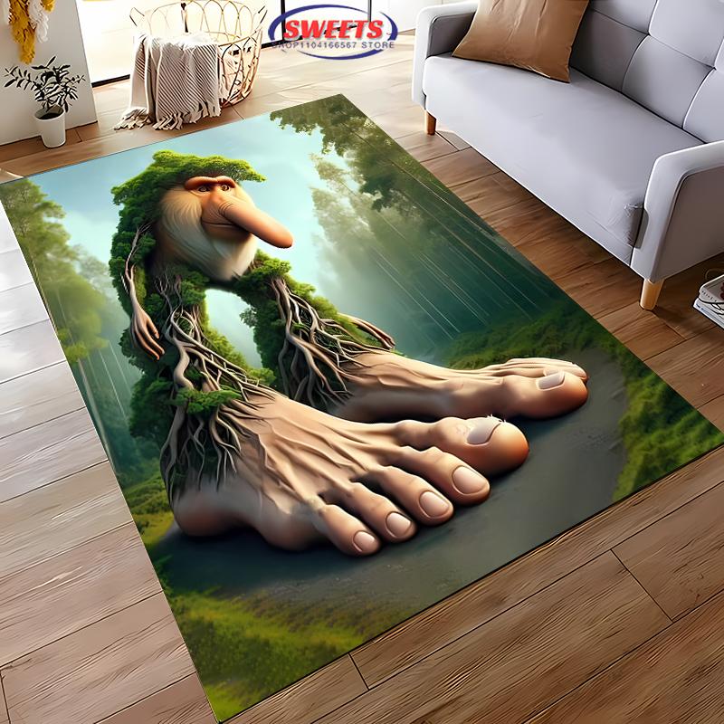 Exaggerated and Funny Creatures Italian Brainrot Theme Carpet Living Room Bedroom Bedside Bathroom Floor Mat Home Decor Rug Gift