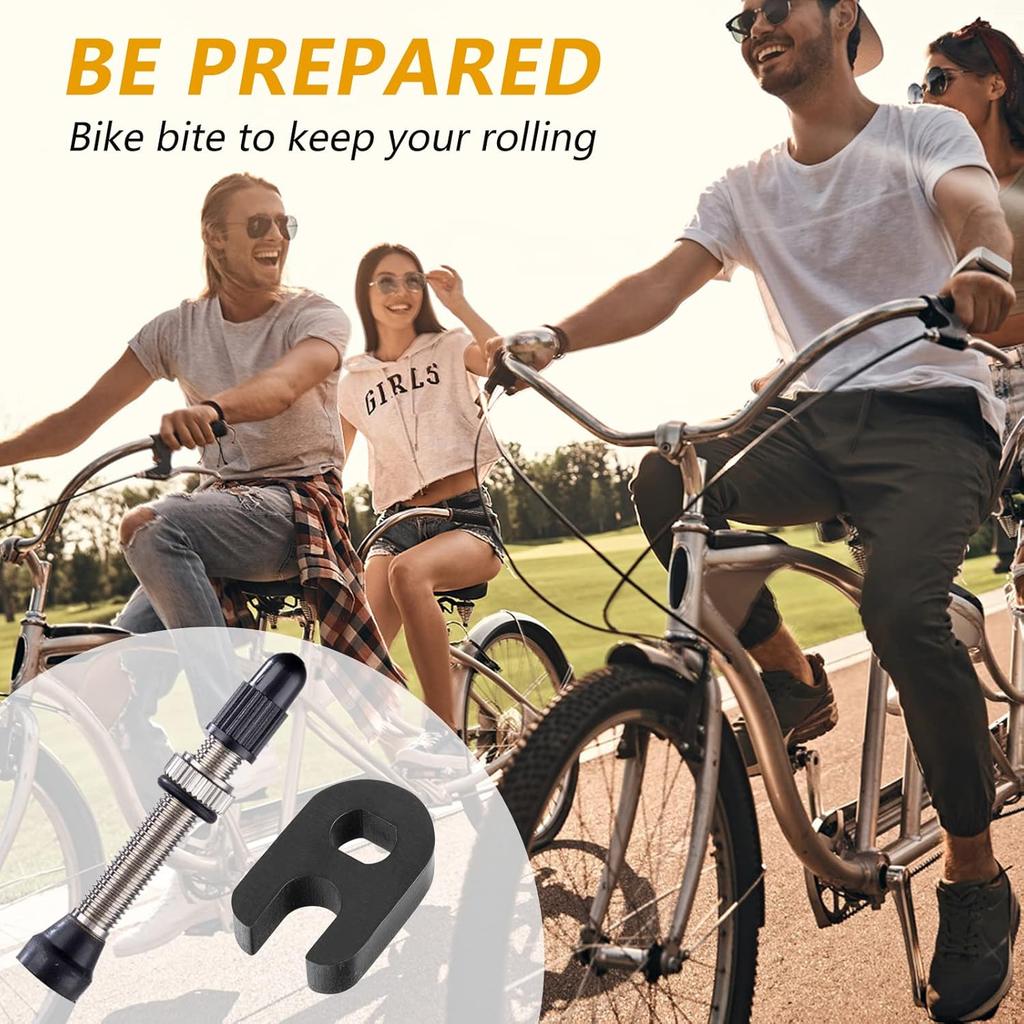 2PCS Tubeless Valves, Brass Tubeless Valve Stem(40 mm), 1PSC Valve Core Remover Tool