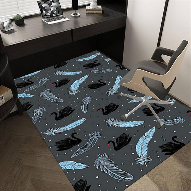 1PC swan feather Extra Large Non Slip Floor carpet, Office, family, Studio   Large Area Rug Indoor Rugs, Bold Statement Piece