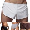 Solid Color Casual Men Elastic Waistband Split Shorts Underwear Home Sportswear
