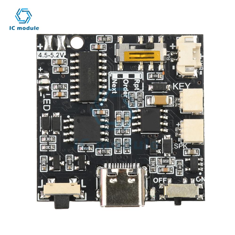 GC06 Recordable Sound Module 4M MP3 WAV Button Control Music Voice Player Programmable Board for DIY Creative Greeting Card Gift