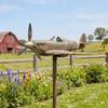 Garden Wind Spinner, Green Tractor Motocycle Fighter Jet Windmill Stake with Rotating Wheels for Patio Yard Garden,Unique Outdoor Sculptures Ornament