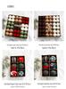Christmas Ornament Set: Flocked & Painted Hanging Balls In Gift Box for Tree Decoration