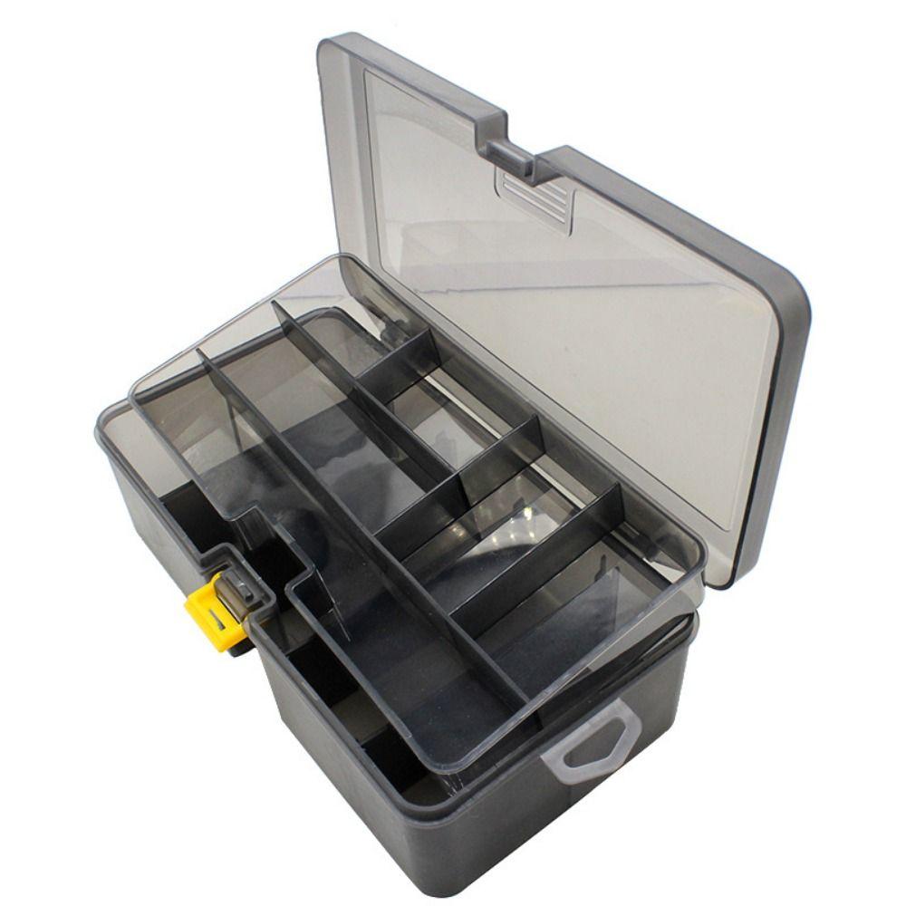 Double Layer Lure Hook Storage Case Flip Cover Bait Storage Container  Fishing Tool