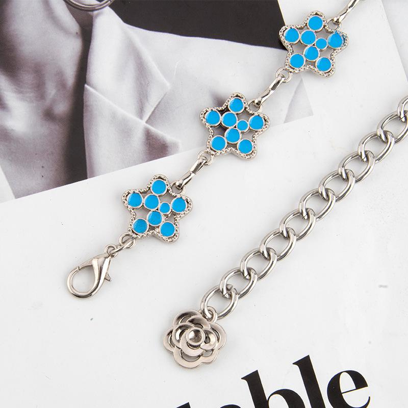 Flower Star Metal Decorative Waist Chain Women With Skirt Waist Body Chain Women'S Thin Belt Tide