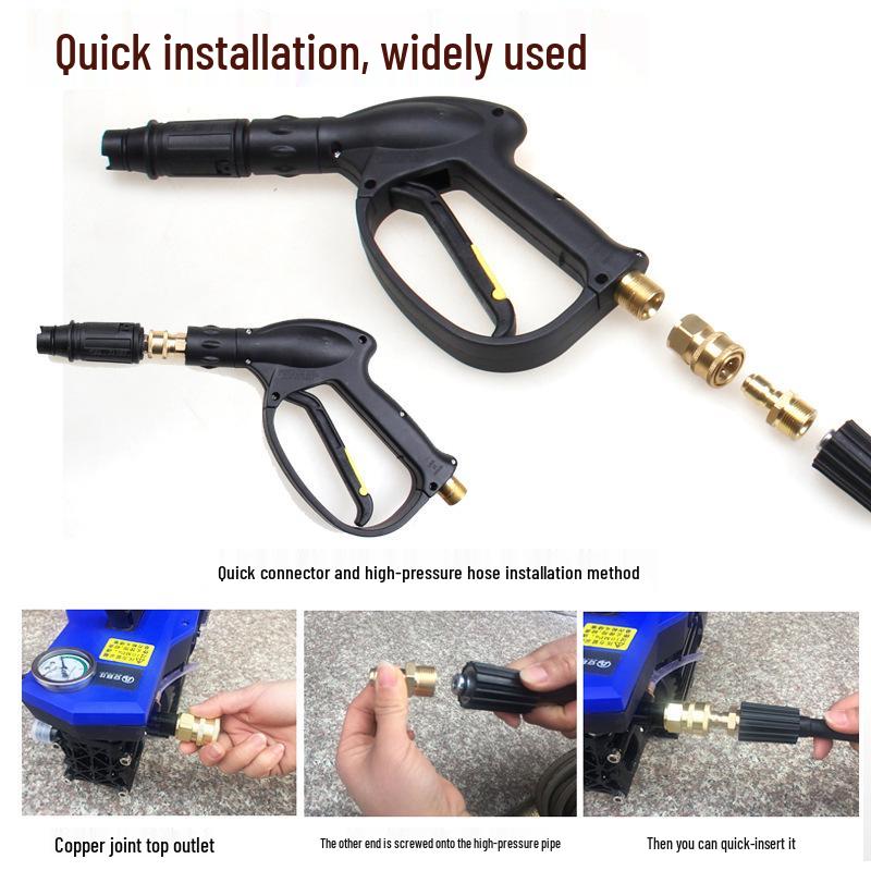 High-Pressure Water Gun Quick Connector for Car Washer, Pipe Cleaning Machine, Copper Accessories